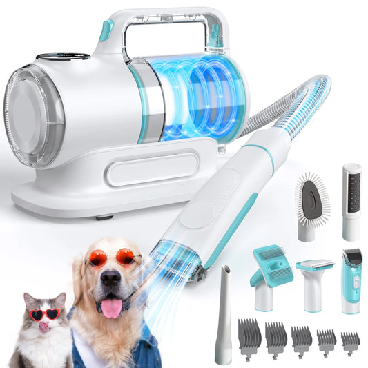 Magic Grooming Kit , 6 in 1 Pet Grooming Vacuum Kits, Dog Clippers for Grooming 11000Padog Vacuum for Shedding Grooming, Suction 99% Dog Hair, Low Noise Pet Vacuum Grooming Kit for Dog Cat