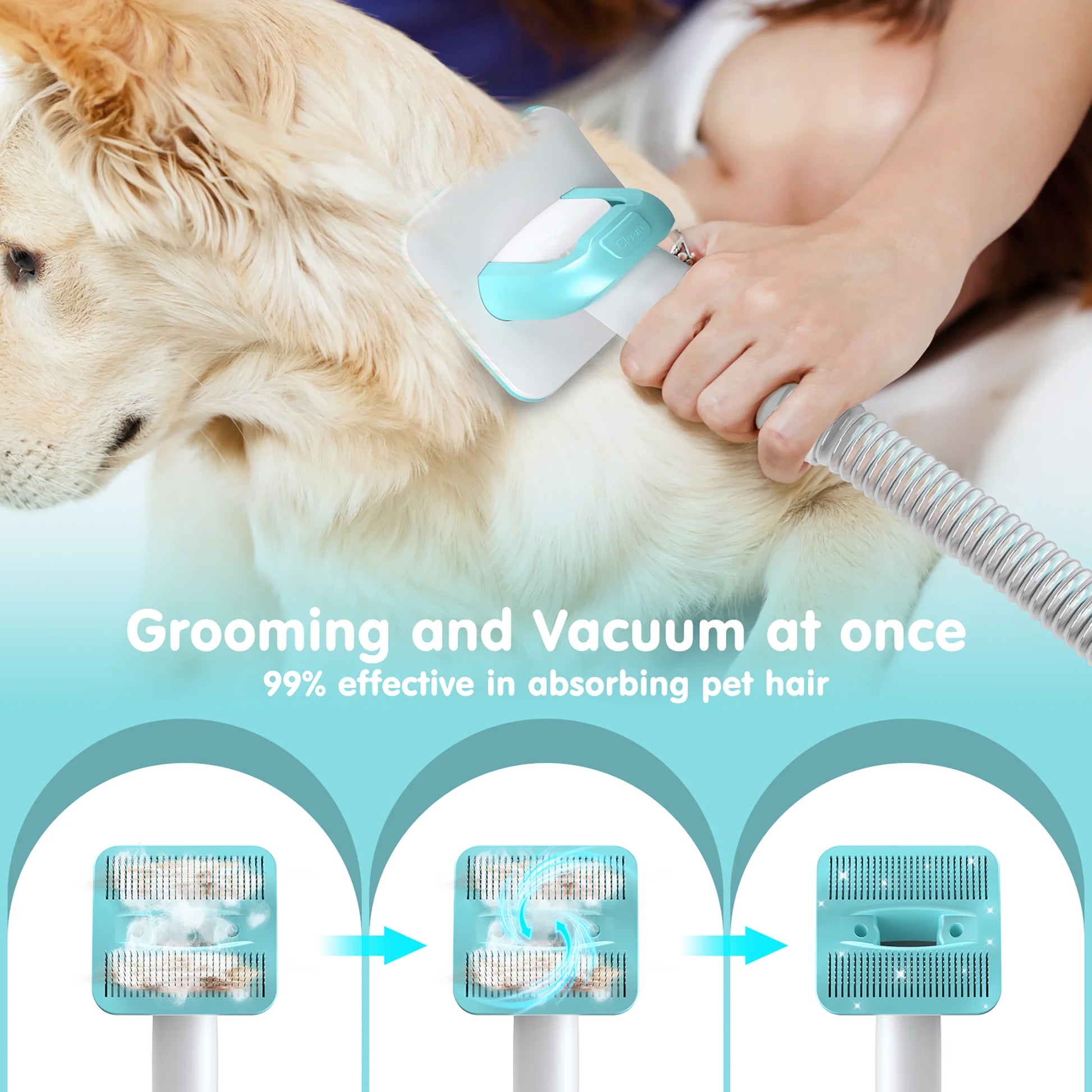 Magic Grooming Kit , 6 in 1 Pet Grooming Vacuum Kits, Dog Clippers for Grooming 11000Padog Vacuum for Shedding Grooming, Suction 99% Dog Hair, Low Noise Pet Vacuum Grooming Kit for Dog Cat